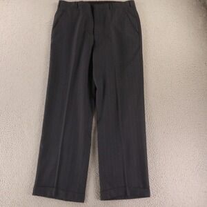 VTG Chalk Stripe Pants Mens 34x29 Blue 100% Wool Dress Flat Front Slack Trousers